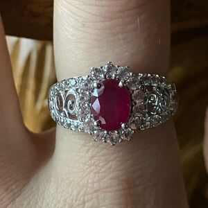 Mahaleo Ruby Sterling Silver Ring Size 8